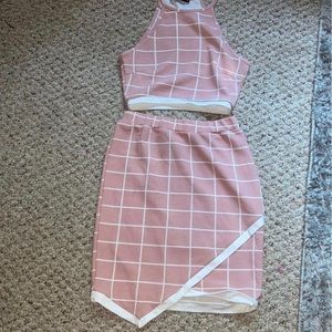 Pink striped two piece
